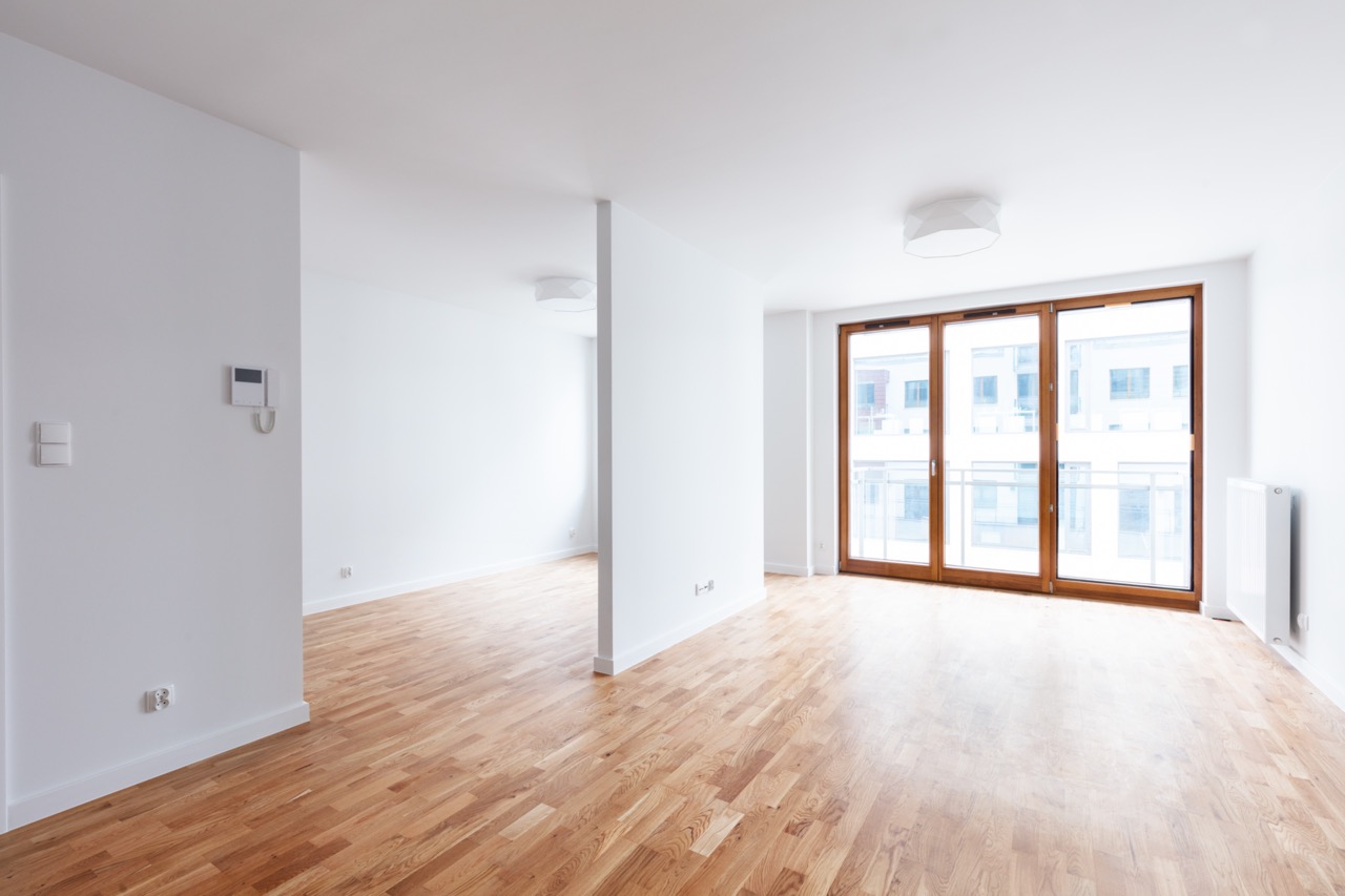 Empty apartment interior after a turnover cleaning